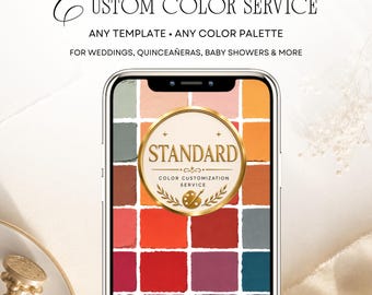 Custom Color Service | Wedding Invitation, Quinceañera, Save the Date | Birthday & Baby Shower Invite | Canva Template Color Change