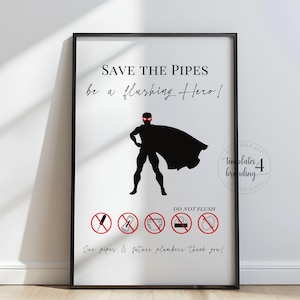 Do Not Flush Feminine Products Funny Toilet Sign - Flush Only Toilet Paper Sign - Airbnb Bathroom Decor - Printable Sign - Vacation Rental