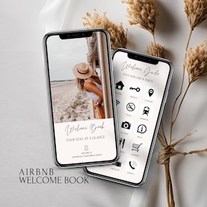 Airbnb Digital Welcome Book Template Editable Guest Guide Interactive Host Manual Mobile-Friendly Vacation Rental Guestbook Canva