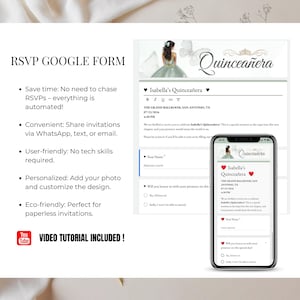 Sage Green Quinceañera Invitation and Event Program – Digital Canva Template with Mobile RSVP Access