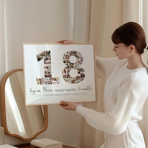 Anniversaire 18 Ans - Affiche Cadeau Personnalisé pour Fille ou Garçon - Idée Originale Décor Anniversaire - Modèle Canva Affiche À Imprimer