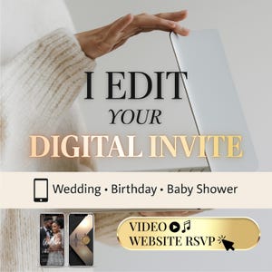 Custom Wedding Video Invitation – I Edit Everything for You! Digital Wedding Invite – Send via SMS, WhatsApp & Email - Save The Date Digital