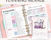 Planning Ménage Français 35 Pages - Check-List Nettoyage Maison - Liste de Contrôle Tâches Ménagères - Template Canva Airbnb Planner Agenda