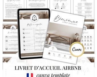 Airbnb Welcome Booklet in French and Welcome Poster for Seasonal Rentals, Airbnb Template, Airbnb Welcome Book in French