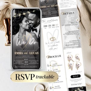 Digital Wedding Invitation with RSVP Page Countdown Timer, Editable Template, Online Wedding Website for Guests Digital Wedding Invite Canva
