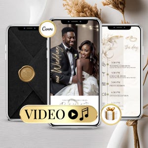 Invito di Nozze Animato – Video con Busta che si Apre – Modello Digitale Modificabile in Canva – RSVP Save the Date via WhatsApp o SMS