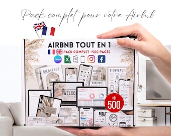 French English Airbnb Welcome book Host Bundle  Bilingual Airbnb Host Bundle +500 pages Welcome Sign Posters Airbnb Instagram Airbnb Canva