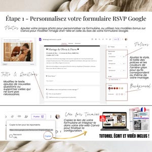 Tutoriel étape par étape pour personnaliser le formulaire RSVP Google de votre invitation de mariage Canva