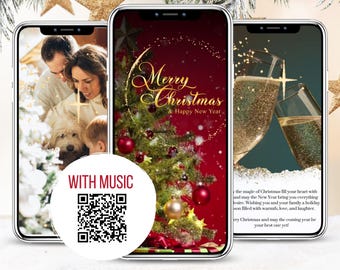 Personalized Animated Christmas Video Card | Editable Photo Holiday Greeting (Digital Download)