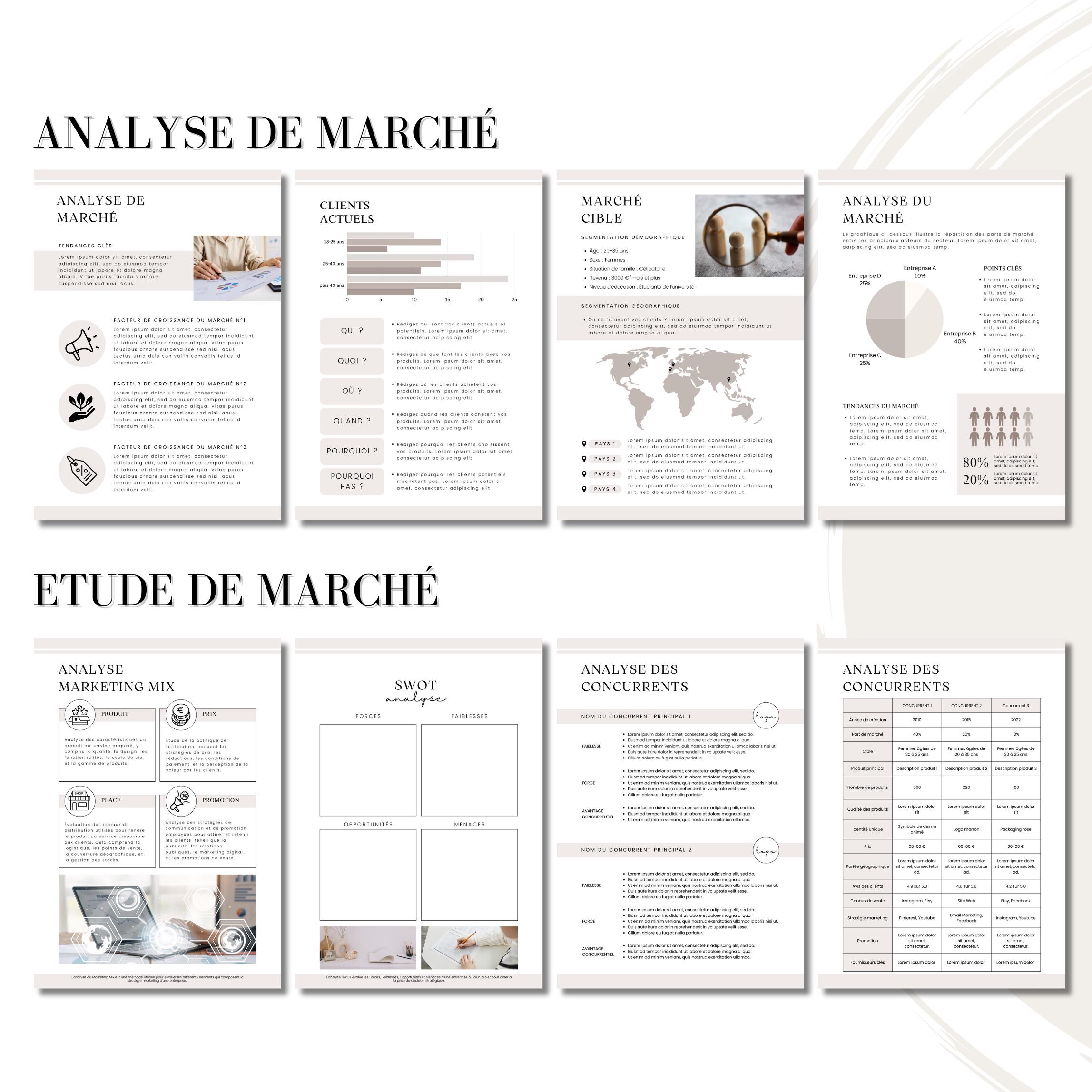 Modèle de Business Plan en Français – 68 Pages A4 à Personnaliser sur ...