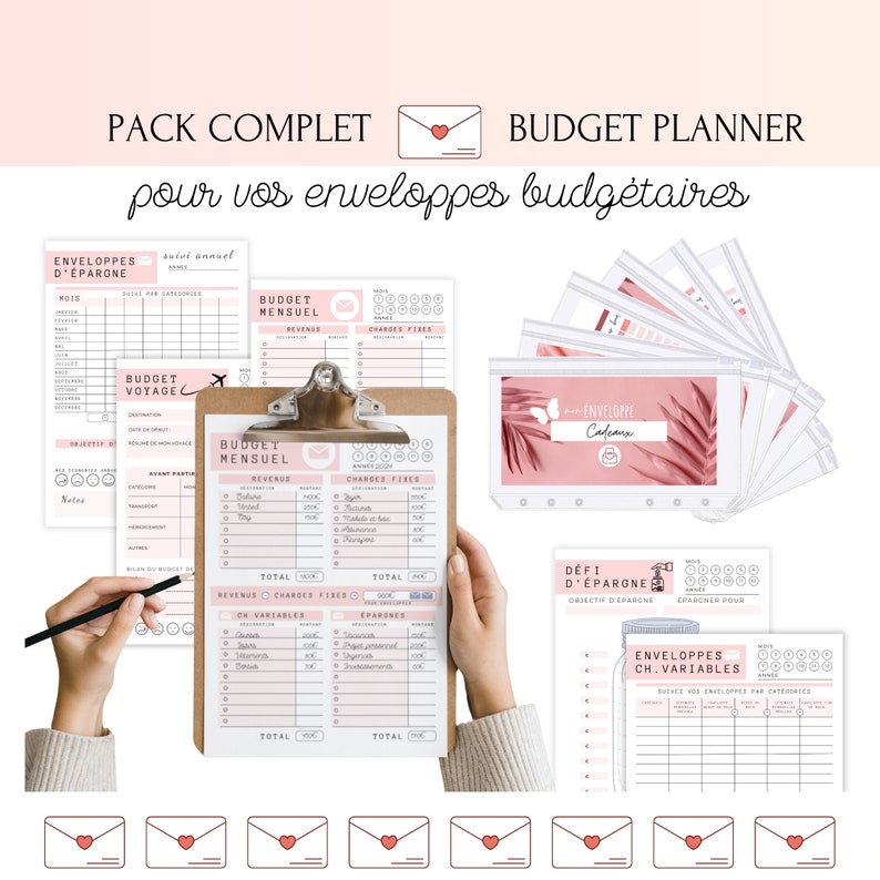 Planner Enveloppes Budget Francais à Imprimer Budget Planner Francais Pack Complet Pages de Garde Enveloppe Budget A6 Suivi Tracker Budget