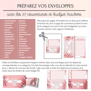 Planner Enveloppes Budget Francais à Imprimer Budget Planner Francais Pack Complet Pages de Garde Enveloppe Budget A6 Suivi Tracker Budget