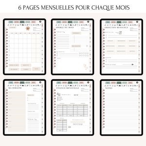 Agenda digital français non daté, Trackers, Planificateur Numérique Hyperlié pour GoodNotes, Agenda Planner numérique en français non daté