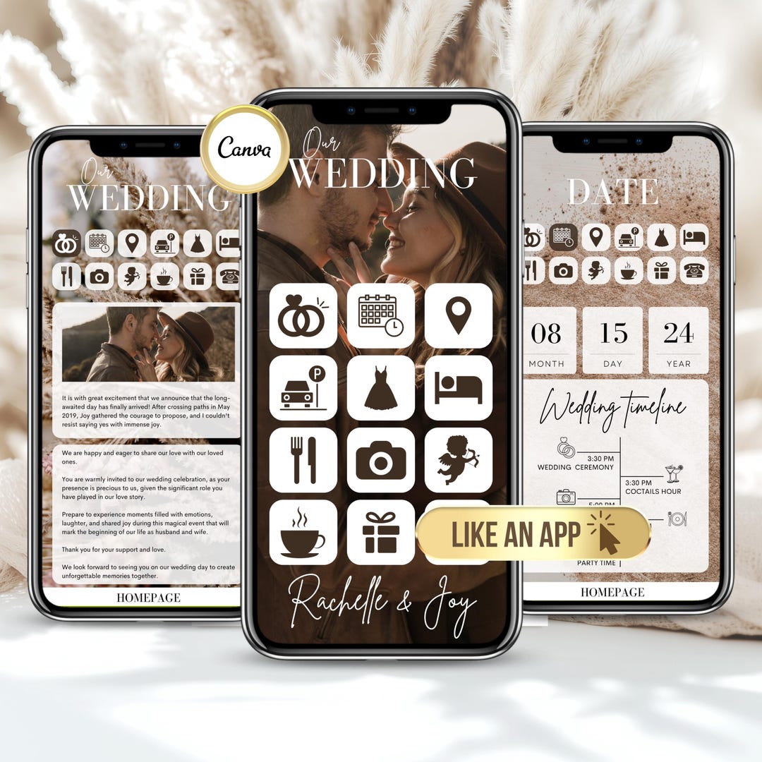 Digital Wedding Invitation Program Wedding Invite Canva Template 13 ...