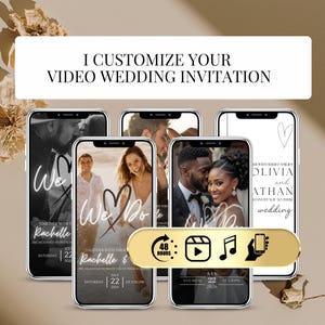 Custom Wedding Video Invitation – I Edit Everything for You! Digital Wedding Invite – Send via SMS, WhatsApp & Email - Save The Date Digital