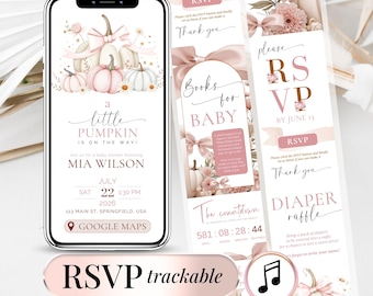 Little Pumpkin Baby Shower Invitation, RSVP & Countdown (Digital)