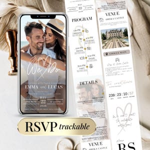 Wedding Website RSVP Digital Countdown Template, Editable Online Invite, Customizable RSVP Tracker for Events Digital Wedding Invitation
