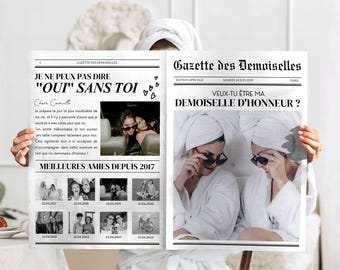 Cadeau Demande Demoiselle d'Honneur de Mariage en Francais -  Carte Demande Temoin Mariage Canva -  Veux-tu être ma Demoiselle d'Honneur ?