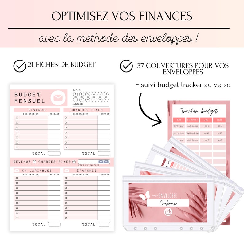 Planner Enveloppes Budget Francais à Imprimer Budget Planner Francais Pack Complet Pages de Garde Enveloppe Budget A6 Suivi Tracker Budget