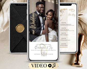Animated Wedding Invitation Video, Envelope Opening, RSVP (Digital Template)