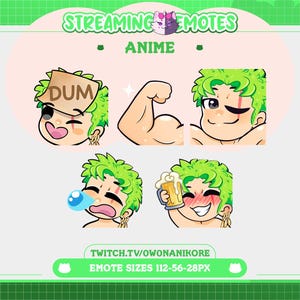 OP Mugiwara Pirate Zoro Demon 5 Pack Twitch Emotes | Gamer | Kawaii | Twitch Emotes | Kick | Discord | Anime Emotes