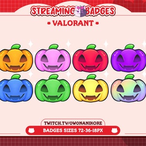 Cute Jack O&#39; Lantern Pumpkin Twitch Sub Badges | Halloween Sub Badges| Youtube Sub Badges | Spooky season | Kawaii Fall Badges |