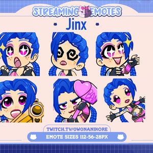 Classic Jinx League Twitch Emotes 6 Pack | Gamer | Kawaii | Twitch Emotes | Kick | Discord | Anime Emotes