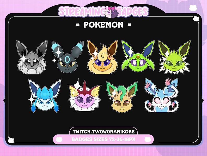 Twitch Streamer PKMN Shiny Eeveei0uti0n Subscriber Badges Twitch Sub