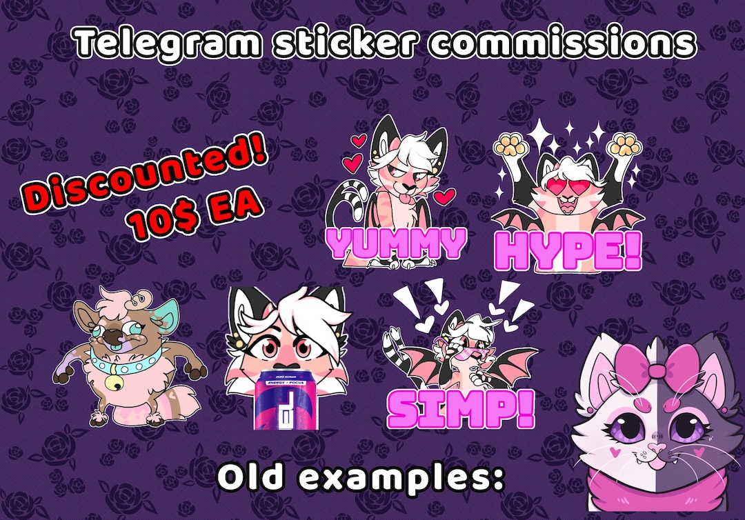 Sticker Commissions Discounted Furry Telegram Sticker Commissions | Fursona Commissions - Etsy