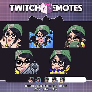 Valorant Agent Killjoy Emotes | Gamer | Kawaii | Twitch Emotes | Kick | Discord