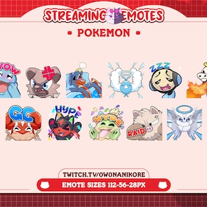 PKMN-emote 11-pack statische twitch/discord-emote | Anime-emotie | Kitty | Twitch-streamer | Gamermeisje | Kawaii