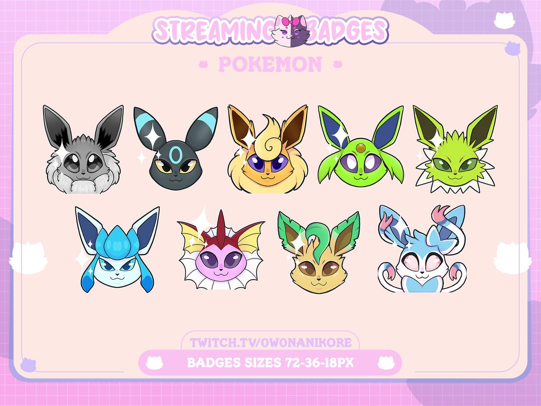 Twitch Streamer PKMN Shiny Eeveei0uti0n Subscriber Badges Twitch Sub