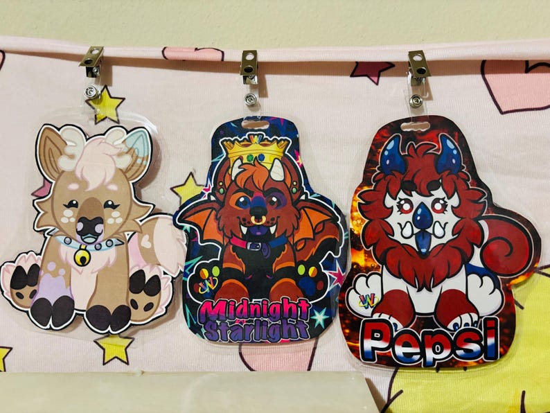 Webkinz Virtual Pet YCH Fursona Badge Commission | Any Species Fan Art | HQ art work Made to order & Shipped | Fursuit Badge image 2