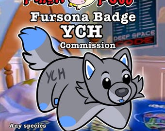 Pillow pet YCH Fursona Badge Commission  | Any Species  Fan Art | HQ art work Made to order & Shipped | Fursuit Badge