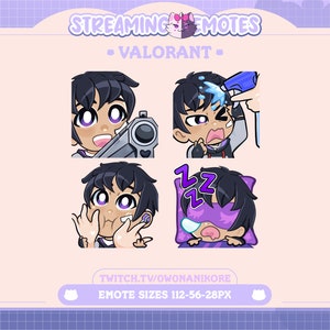 Gestos ISO del agente de Valorant / Gamer / Kawaii / Gestos de Twitch / Kick / Discord