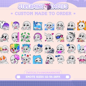 CUSTOM Premium hochwertige auf Bestellung gefertigte Twitch / Discord / Kick Emotes Personalisierte Twitch Emotes | Anime Chibi Cartoon Stil Emotes