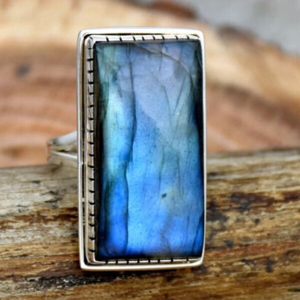 Long Stone Rings Long Ring - Etsy