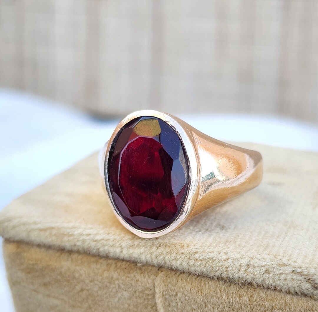 Men's Ring Rose Gold Men's Ring 925 Sterling Silver Ring Men's