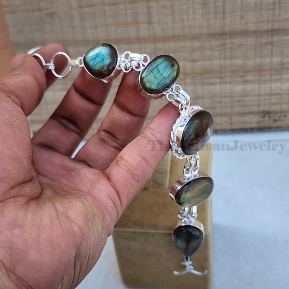 Labradorite bracelet shop sterling silver
