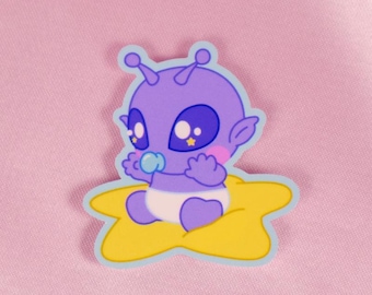 Purple Cosmic Cry Baby Sticker  - Kawaii Cute Phone Sticker Vinyl Sticker Meme Kawaii Sticker - Funny Water Resistant Sticker