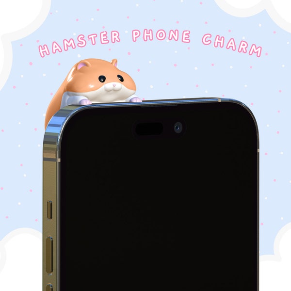 Hamster Peeker Charm Phone Sticker Charm  - Kawaii Cute Phone Charm Strap Gift Kindle