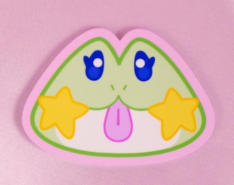 Sparkle Smiling Sticker  - Kawaii Cute Phone Sticker Vinyl Sticker Meme Kawaii Sticker - Funny Water Resistant Sticker