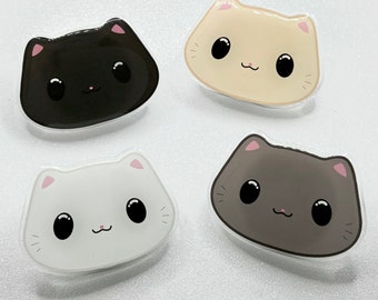 Cat Phone Grip Accessory - Kawaii Cute Cat Phone Grip Holiday Christmas Gift for Cat Lover Resin Phone Grip Phone Charm Strap