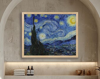 Van Gogh Starry Night Print – Post-Impressionist Masterpiece (Digital Download)