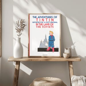 Tintin in the Land of the Soviets 1929 Comic Wall Art – Hergé Vintage Print – Public Domain Cartoon Poster – Retro Digital Download