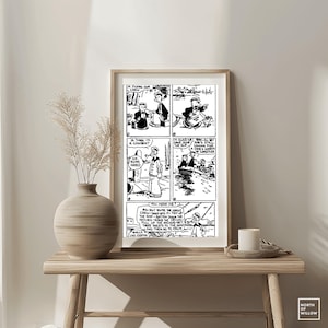 Popeye Comic 1929 Wandkunst – Erster Auftritt im Fingerhut-Theater – Vintage Cartoon zum ausdrucken – Retro Popkultur Digitaler Download