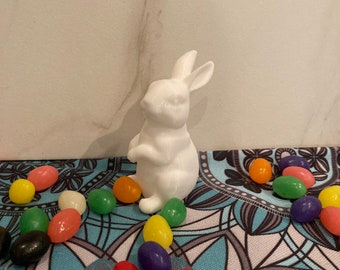 Fenton Blue Carnival Glass Upright Bunny Figurine - 2 3/4
