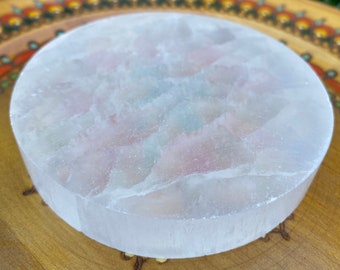 Selenite Charging Plate, Selenite polished circle plate, Selenite