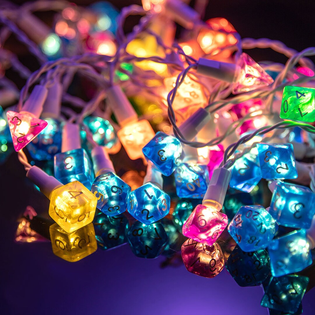 Magical Handmade LED Dice Light Strands USB Powered Fairy Light DND String Light, and Festive