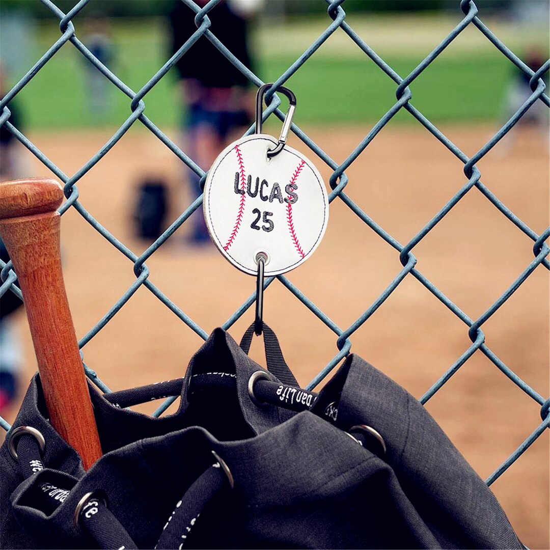 Baseball Softball Bag Holder, Dugout Organizer, Embroidered Baseball